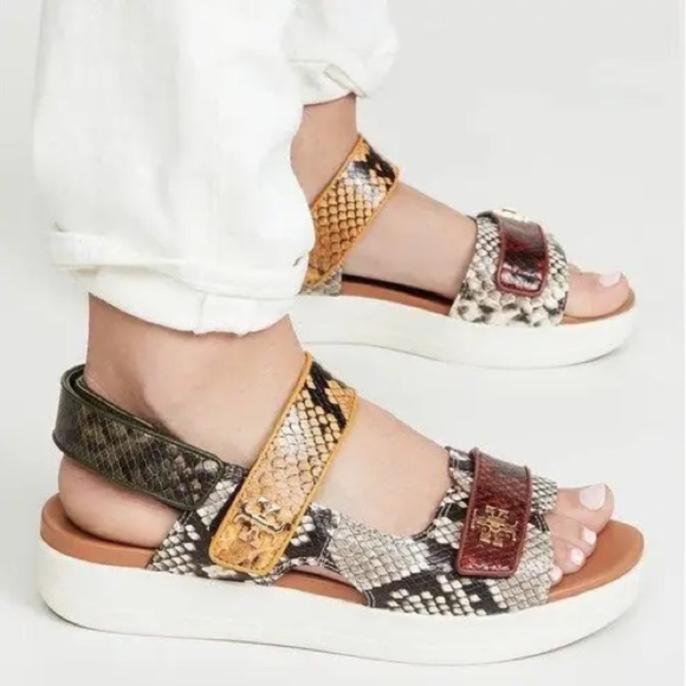 Tory Burch Women's Kira Sport Multicolor Snakeskin Sandals